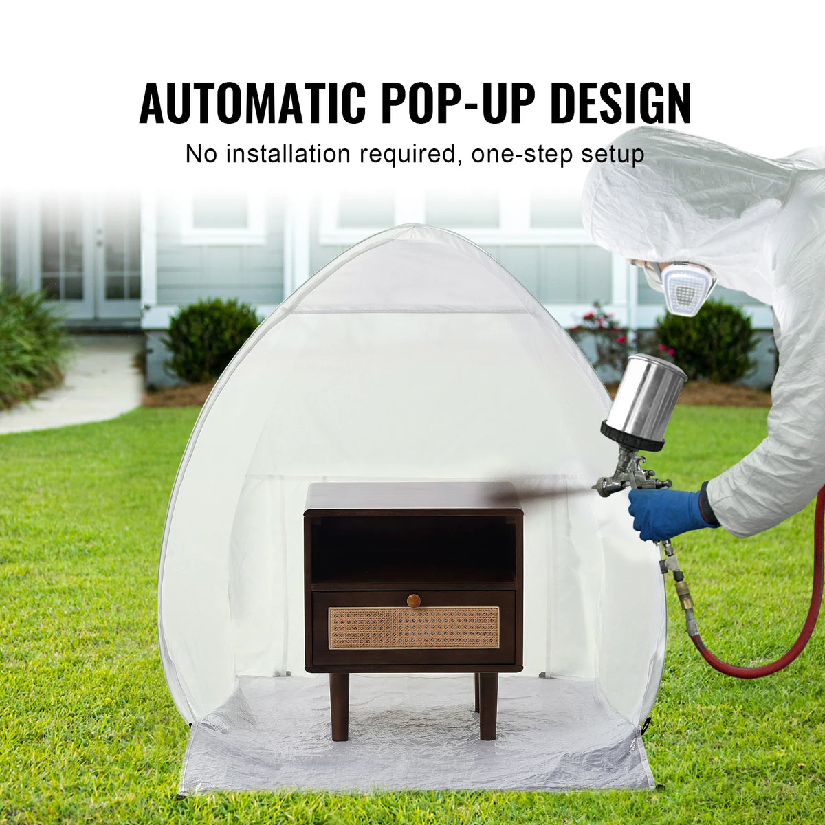 tente pop up peinture spray protection sol meubles utilitaire moderne