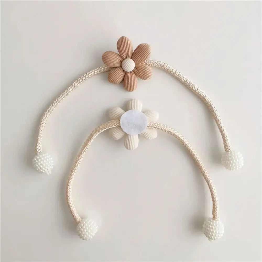 rideau fleuri accessoire fenêtre ours coton moderne beige blanc opacité