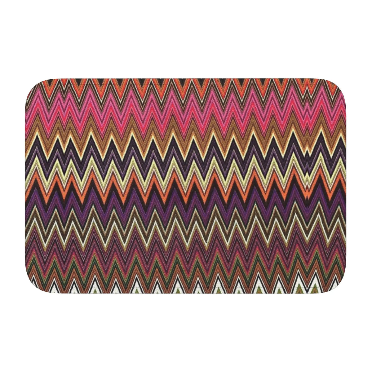 tapis moderne multicolore zigzag antidérapant polyester extérieur intérieur bain chambre