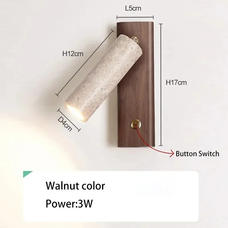 lampe murale orientable moderne abatjour texturé aspect bois chambre coucher entrée salon