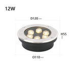 lumière led spot sous terrain ip67 inoxydable moderne 10w 12w argent noir