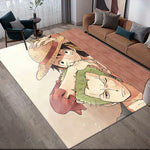 tapis antidérapant anime personnages zoro luffy vert blanc bleu noir abstrait moderne salon chambreextérieur