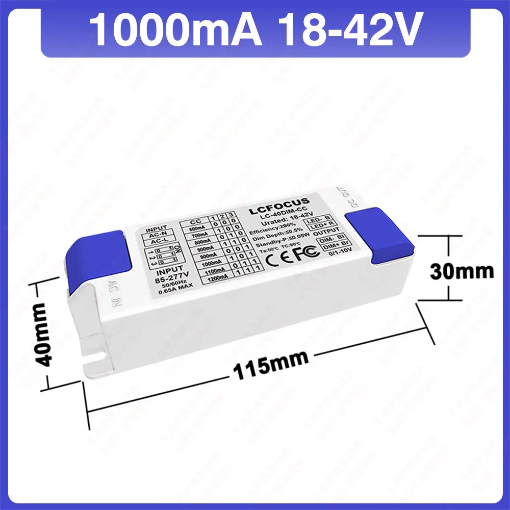 driver led 10v dimmable 18 42v blanc bleu moderne câbles noirs interrupteur rotatif ans
