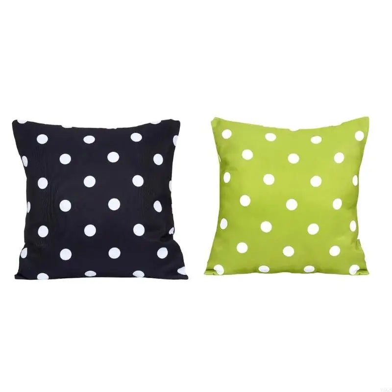 coussins décoratifs vert clair noir points blancs moderne 45cm 45cm polyester coton