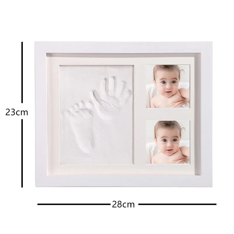 cadre photo enfant empreintes main pied blanc clips classique matériau opacité souvenir croissance