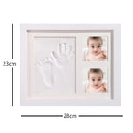 cadre photo enfant empreintes main pied blanc clips classique matériau opacité souvenir croissance
