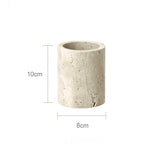 ensemble accessoires salle bain travertin beige distributeur savon pot coton support savon diffuseur