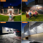 lampe solaire led murale noire ip65 258 leds modes waterproof moderne