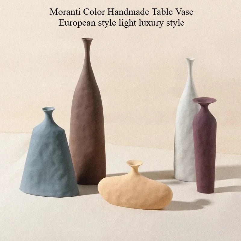 vase table céramique porcelaine bleu marron blanc rose géométrique moderne élégant abstrait