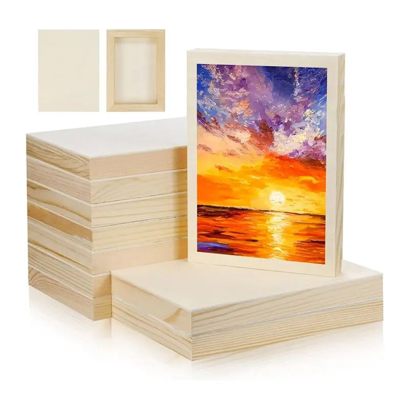 cadres bois naturels classiques peinture arts toiles blanches opaques 5.5x7 inches