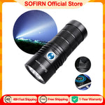torche rechargeable led 8000 lumens 450m noir anti dérapant ipx8 aluminium