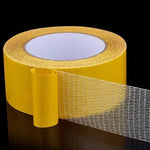 ruban adhésif double face fixation forte 5m jaune blanc maille fine transparent moderne sans