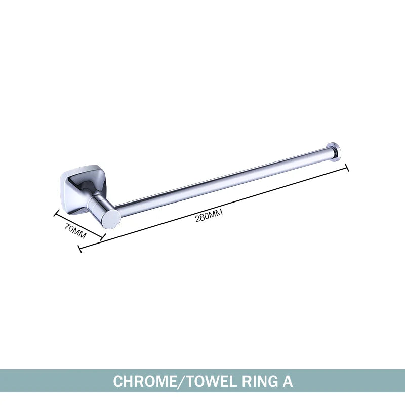 porte serviettes mural chrome vis fixations moderne salle bains accessoire métal lisse