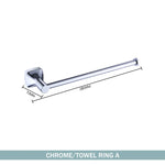 porte serviettes mural chrome vis fixations moderne salle bains accessoire métal lisse
