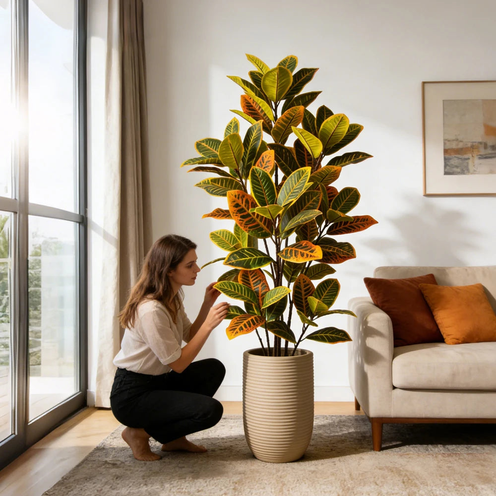 plante artificielle arbres feuilles réalistes décoration intérieure maison grande taille multicolore plastique