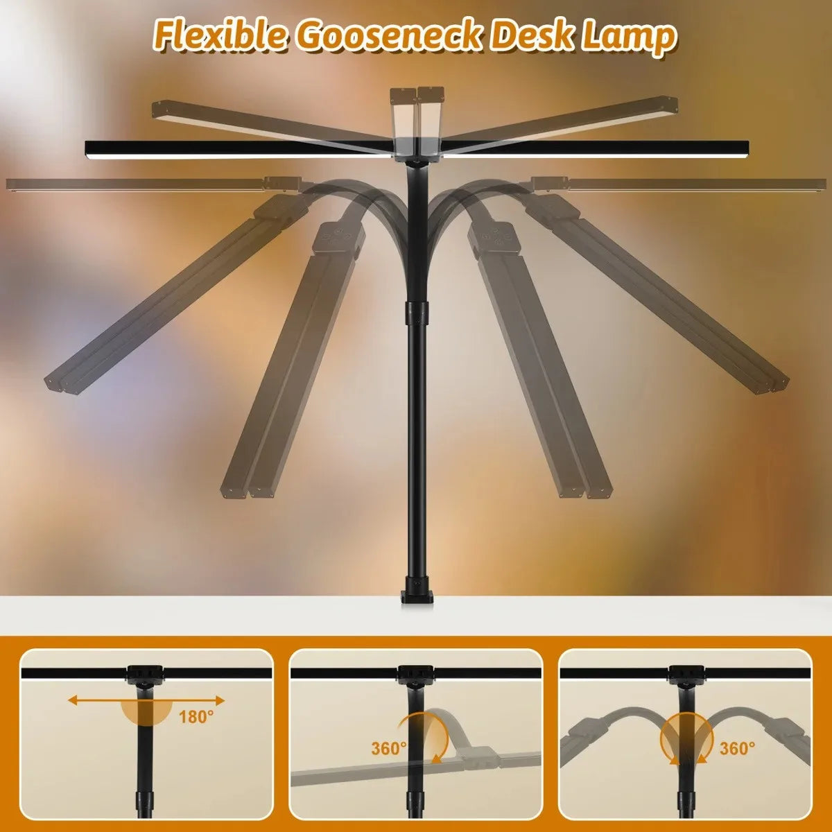lampe led double tête réglable moderne serre tête flexible blanc noir minimaliste