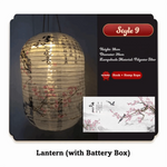 lanternes chinoises traditionnelles fleurs calligraphie rouge noir anniversaire nouvel an