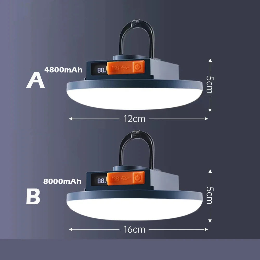 lampe camping rechargeable aimant magnétique ipx5 étanche noir gris moderne
