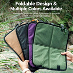 coussin pliable camping violet vert beige maille fine imperméable carabine poignée moderne pratique