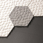 plaque décorative silicone hexagonale moderne blanc fixations invisibles carreaux muriaux fonds télévision