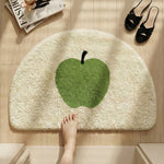 tapis moderne pomme rouge verte orange absorbant antidérapant salle bain entrée beige rouge vert