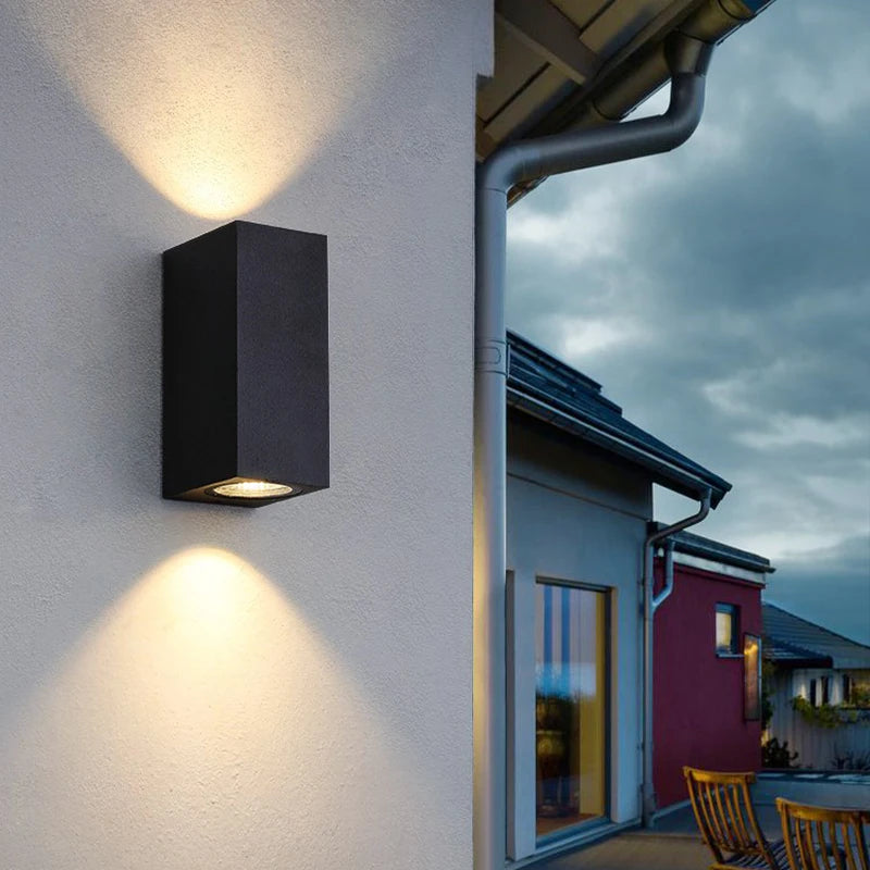 lampe murale led moderne double tête ip65 étanche noir haute basse luminosité