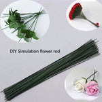 tiges artificielles fleurs vertes roses décor maison anniversaire mariage fêtes intérieures 10pcs