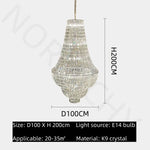 lustre cristal facettes transparent classique salon chambre éclairage deco pendentif facile lumière chambre decoration