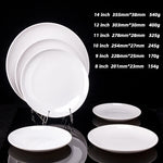 assiettes blanches rondes opaques modernes plastique 10 11 12 14 pouces