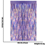 rideaux decoratifs franges scintillantes vert bleu violet argentés semi transparents adhésifs modernes festifs anniversaire