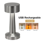 lampe table rechargeable or argent moderne minimaliste lisse brillante chambre