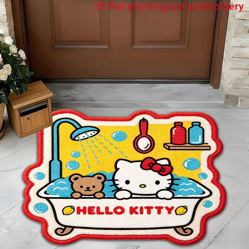 tapis dessin animé hello kitty multicolore antidérapant résistant salle bain maison intelligente couloir
