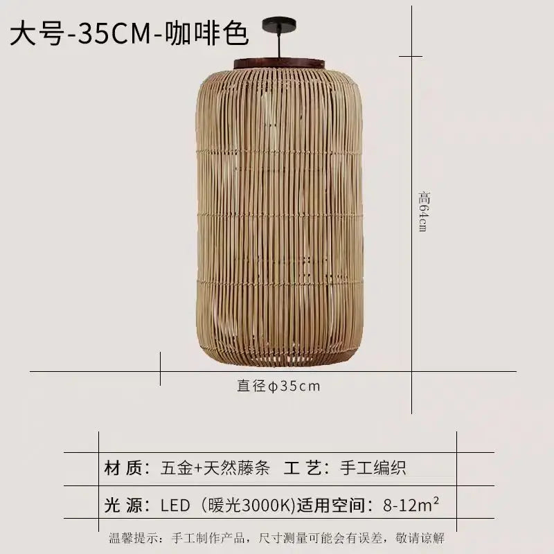 lampe suspendue rattan moderne ampoule filament noir beigeclair chambre salonhôtel