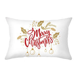 coussin Noël rouge motif rennes flocons neige décoration canapé salon fête hiver 30x50cm