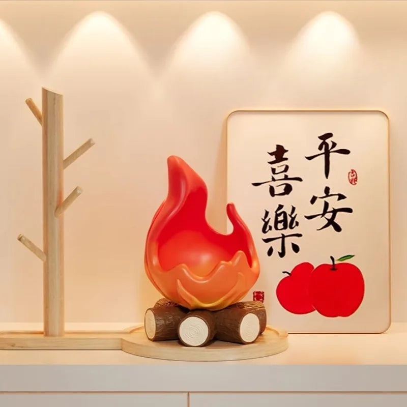 bougies décoratives créatives flammes stylisées bois modernes intérieur extérieur festive cadeau rouge orange