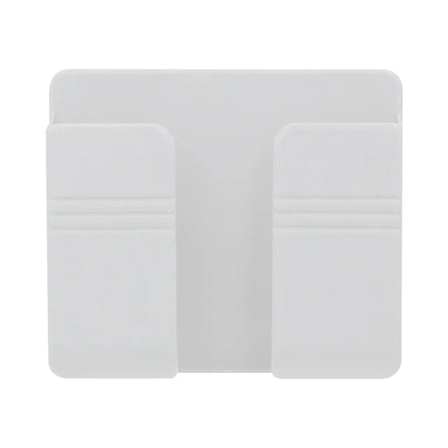 support mural smartphone télécommande rangement stockage adhésif blanc gris moderne minimaliste rechargeable organisateur