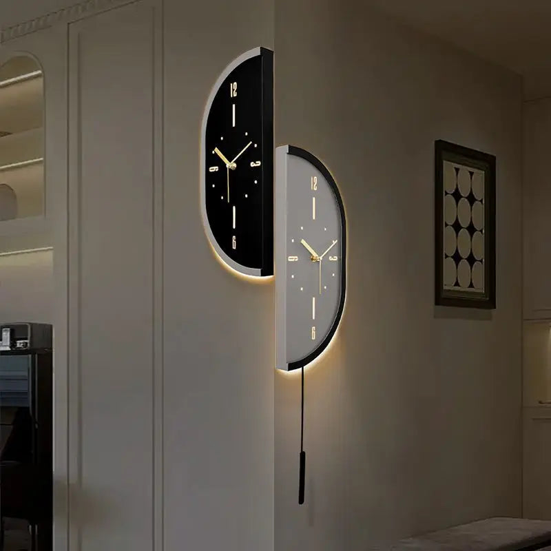 horloge murale moderne minimaliste aiguille quartz contemporain fixations murales salon silencieuse LED