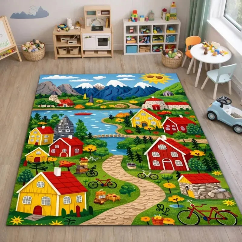 tapis multicolore traffic urbain enfants moderne salon chambre décoration extérieure lavage machine