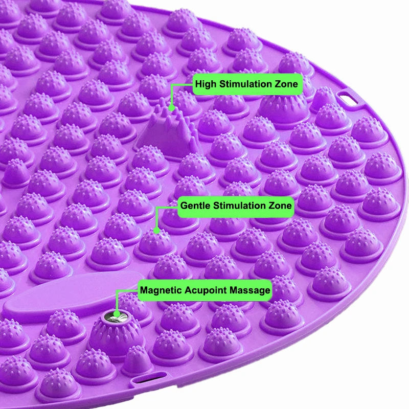 tapis massage pieds acupression points geometriques violet relaxation fitness yoga pilates