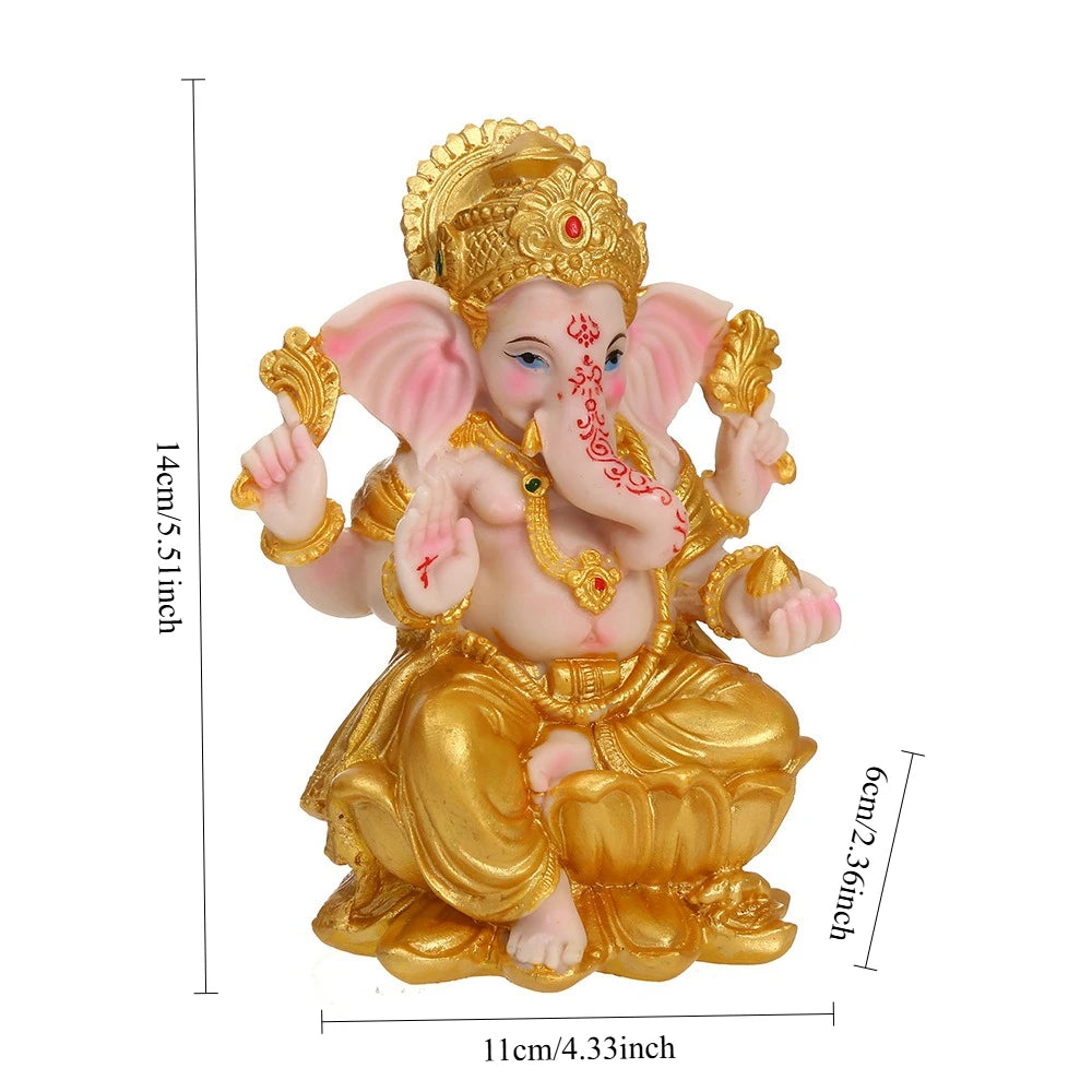 statue ganesha résine or rose religieuse traditionnelle indienne décoration divine réussite sagesse