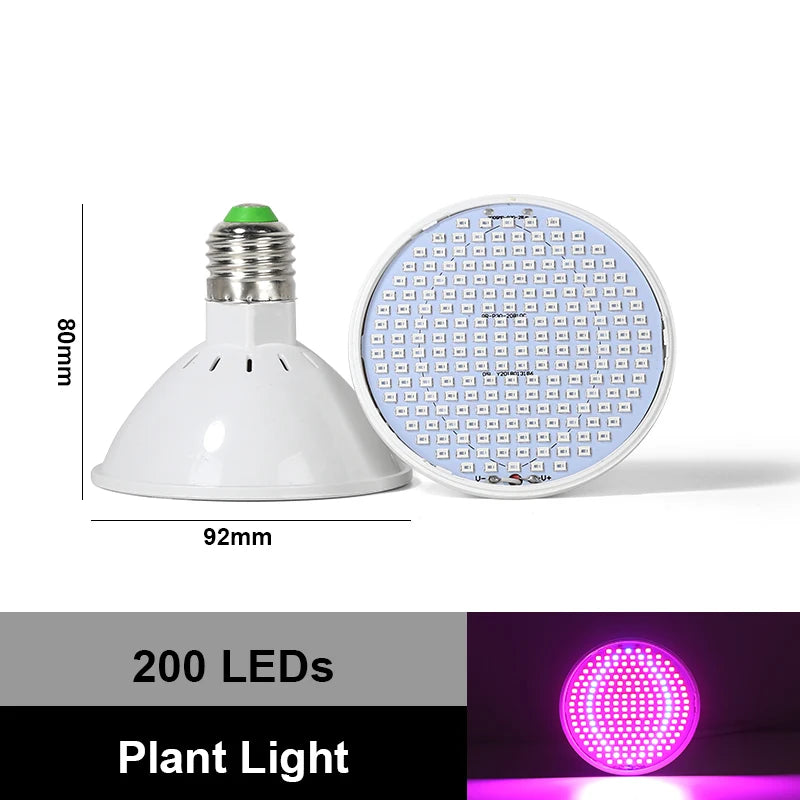 ampoule led croissance plante blanche violette rouge bleu e27 moderne 92x80mm