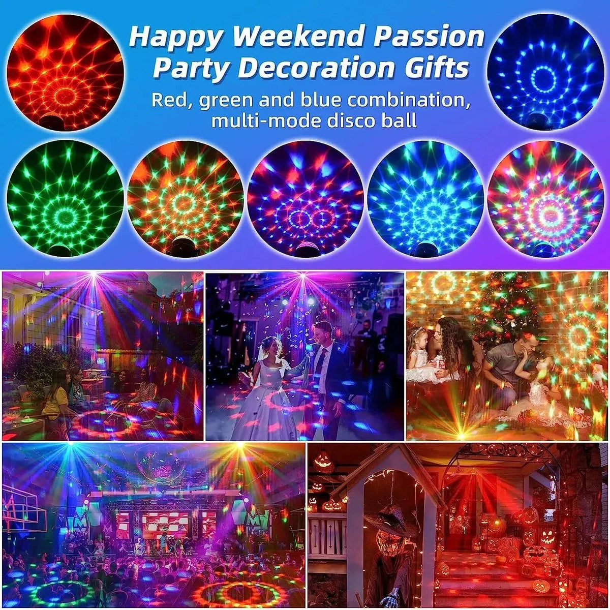 Mini disco ball light multicolore effet miroir moderne télécommande festif autoinstallation domestique
