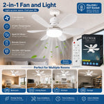 ventilateur lumière led télécommande modes blanc moderne fixations vis chambre salon