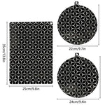 protège plaque induction silicone anti rayures moderne noir blanc hexagones adhésif durable rond rectangle