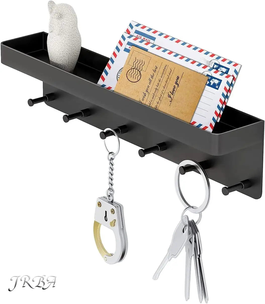 organisateur mural noir moderne porte clés crochets rangement vis porte monnaie montre bracelet couteau