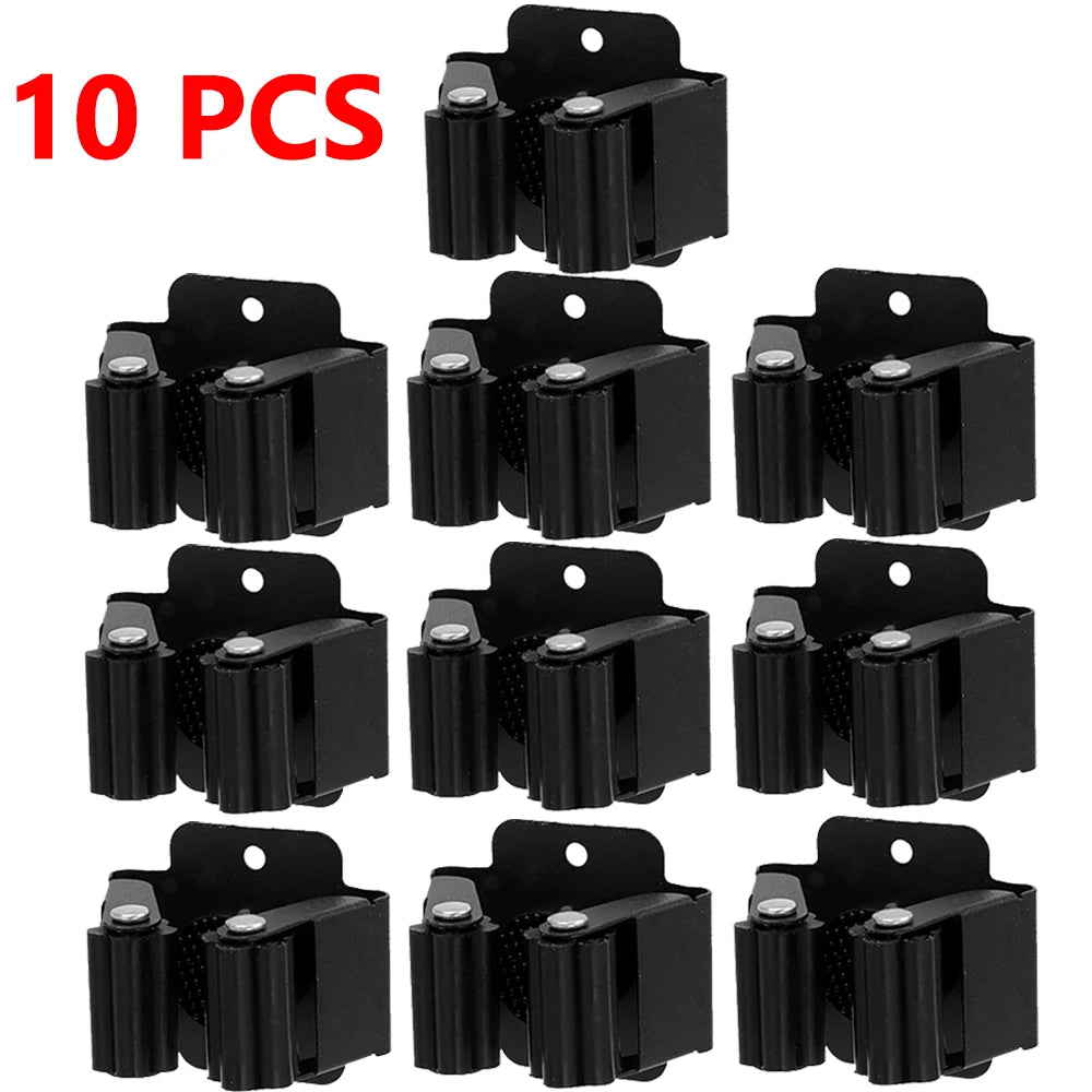 support mural moderne vis fixations acier inoxydable noir gris clips balais