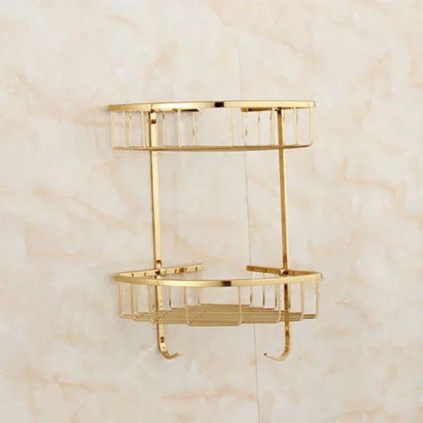 ensemble porte serviettes accessoires salle bain doré classique fixations vis porte serviettes double niveau