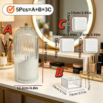 organisateur maquillage blanc transparent boîtes rangement compartiments moderne élégant pinceaux rouges lèvres bijoux soins