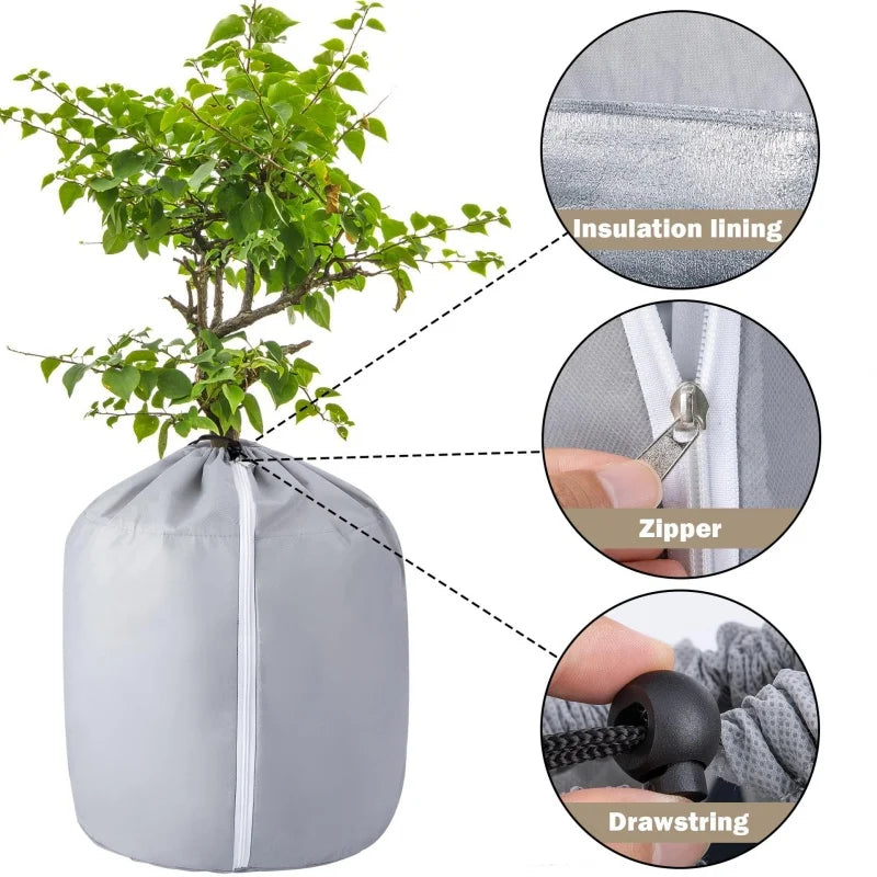 sac transport plante tissu oxford gris noir pratique imperméable zippable resistant