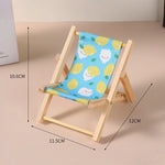 chaise pliante miniature accessoires poupée couleurs vives motifs citrons fraises moderne rayures horizontales